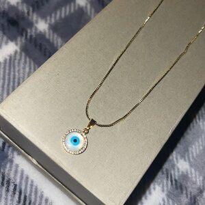 Gold Evil Eye Pendant Necklace